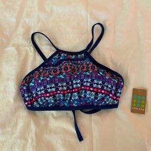 TITLE 9 HALTER PATTERNED BIKINI TOP! size S